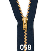 Broekrits metaal | goud fijn | 18 cm | YKK | 058 donkerblauw Rits RITS - BROEK - GOLD - 4.5 - 18CM - 058 - DBLUE